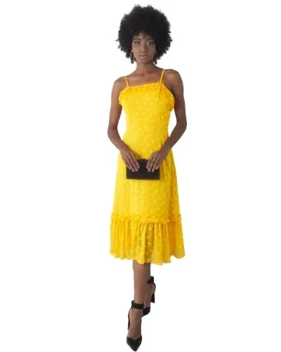 VESTIDO MIDI BABADINHO FLORES