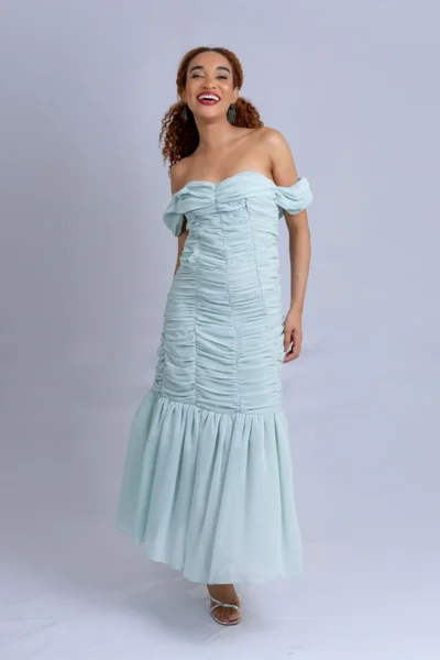 VESTIDO SEREIA DRAPEADO EMELY