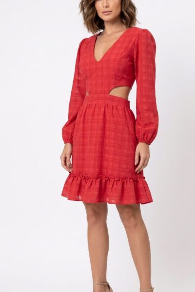 VESTIDO XADREZ MAQUINETADO CURTO
